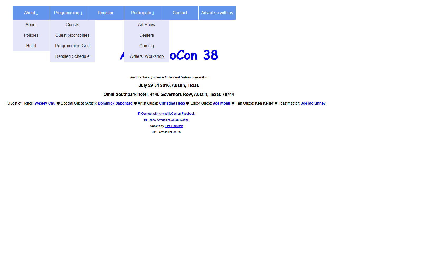 Screenshot of {{ title }} : ArmadilloCon 38